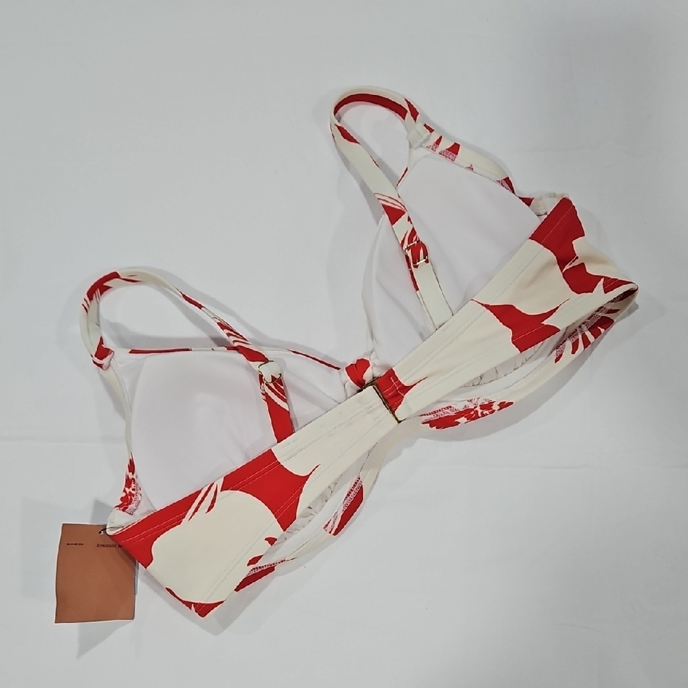 Shade & Shore Vibrant Red and White Bikini Top - Picture 4 of 4